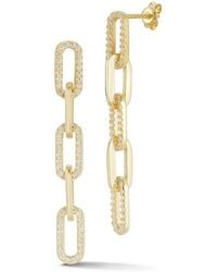 Sphera Milano - 14k Over Silver Cz 5-link Drop Earrings - Lyst