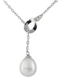 Splendid - Rhodium Plated 8-9mm Freshwater Pearl Necklace - Lyst