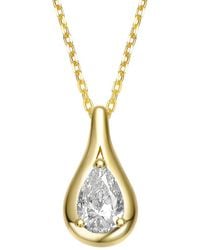 Rachel Glauber - 14K Plated Cz Pendant Necklace - Lyst