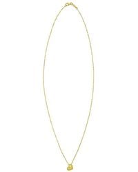 Italian Gold - 14K Mini Puff Heart Necklace - Lyst