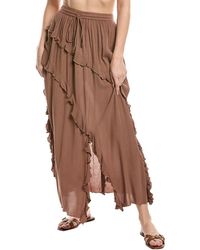 Vintage Havana - Crinkle Ruffle Maxi Skirt - Lyst