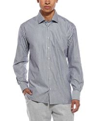 Eterna - Herringbone Modern Fit Stripe Kent Collar Shirt - Lyst