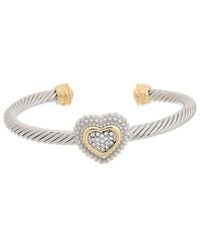 Juvell - 18K Two-Tone Plated Cz Twisted Cable Bangle Bracelet - Lyst