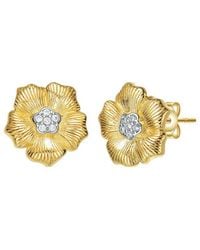 Rachel Glauber - Two-tone Plated Cz Studs - Lyst