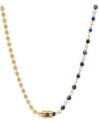 Karma and Luck - Plated Lapis Beaded Necklace - Lyst