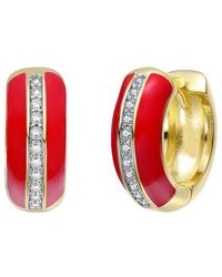 Rachel Glauber - 14K Plated Cz Enamel Earrings - Lyst