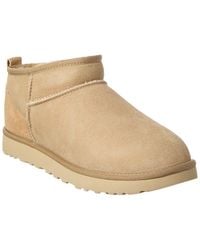 UGG - Classic Ultra Mini Suede & Shearling Boot - Lyst