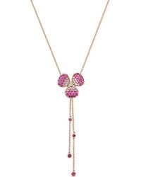 Effy Fine Jewelry - 14K Rose 1.17 Ct. Tw. Diamond & Sapphire Necklace - Lyst