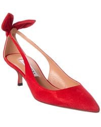 Aquazzura - Bow Tie 65 Suede Slingback Pump - Lyst