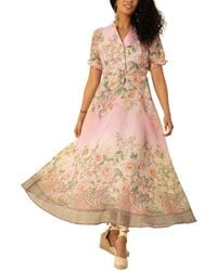Hale Bob - Silk & Linen-Blend Haley Midi Dress - Lyst