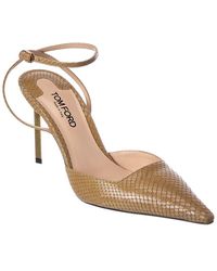 Tom Ford - Snake-Embossed Leather Slingback Pump - Lyst
