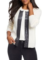 NIC+ZOE - Sequin Trimmed Cardigan - Lyst