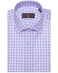 Robert Talbott White and Navy Check Sutter Estate Trim Fit Dress Shirt