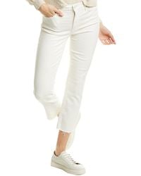 Mother The Rascal Cream Puffs Straight Cut Cropped Jean - White