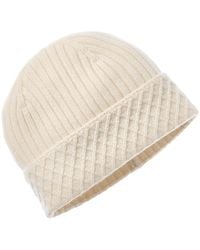 Bruno Magli - Diamond Cuff Rib Cashmere Beanie - Lyst