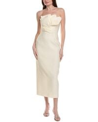 Lela Rose - Draped Tulip Silk-Blend Sheath Dress - Lyst