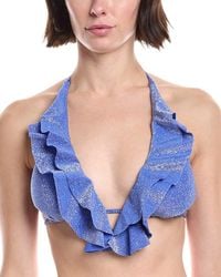Shoshanna - Ruffle Halter Swim Top - Lyst