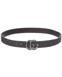 Gucci - Gg Marmont Reversible Gg Coated Fabric & Leather Belt - Lyst