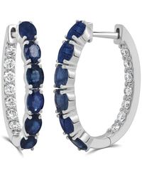 Sabrina Designs - 14K 3.26 Ct. Tw. Diamond & Sapphire Hoops - Lyst