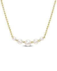 Rina Limor - 18k Over Silver White Topaz 4.5-8mm Pearl Necklace - Lyst