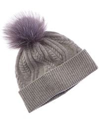 Amicale Cashmere - Winding Cable Cuff Wool & Cashmere-Blend Hat - Lyst