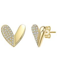 Genevive Jewelry - 14K Plated Cz Stud Earrings - Lyst