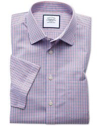 Charles Tyrwhitt - Non-iron Check Short Sleeve Classic Fit Shirt - Lyst