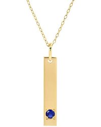 MaxColor - 14K 0.09 Ct. Tw. Lab-Grown Sapphire Pendant Necklace - Lyst