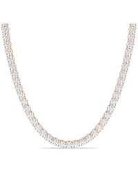 Lab Grown Diamonds - 14K Rose 15.00 Ct. Tw. Lab-Grown Diamond Necklace - Lyst