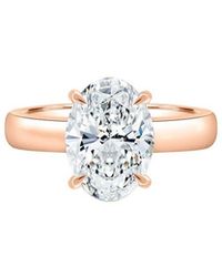 Lab Grown Diamonds - 14K Rose 4.00 Ct. Tw. Lab-Grown Diamond Ring - Lyst