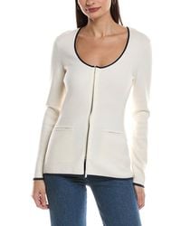 Rag & Bone - Ella Scoop Neck Zip-Up Wool-Blend Cardigan - Lyst