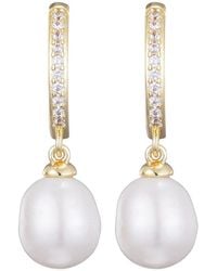 Adornia - 14K Plated 10Mm Cz Huggie Hoop Earrings - Lyst