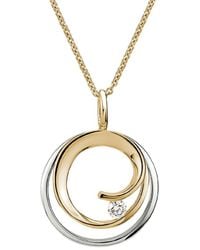 Diamond Select Cuts - 14k Diamond Pendant Necklace Two-tone 0.09 Ct. - Lyst