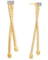 Meshmerise - 18k Over Silver 0.08 Ct. Tw. Diamond Earrings - Lyst