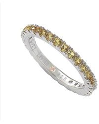Suzy Levian - Silver Cz Stackable Ring - Lyst