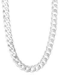 Italian Silver - Comfort Curb Chain Necklace - Lyst