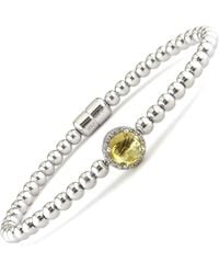 Gemstones - Silver 1.23 Ct. Tw. Diamond & Citrine Bangle Bracelet - Lyst