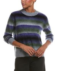 Autumn Cashmere - Brushed Ombre Stripe Crewneck Cashmere Sweater - Lyst