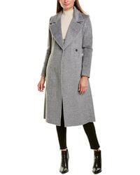 Cole Haan Tie-waist Wool & Alpaca-blend Wrap Coat - Gray