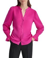 DKNY - Split Neck Top - Lyst