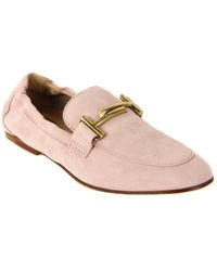 Tod's Tod?s Double T Suede Moccasin - Pink