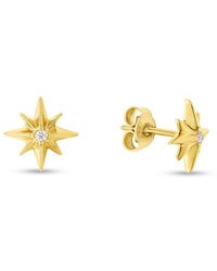 Italian Gold - 14K 0.03 Ct. Tw. Diamond North Star Studs - Lyst