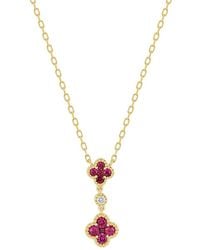 Bony Levy - El Mar 18K 0.39 Ct. Tw. Diamond & 10 Ruby Pendant Necklace - Lyst