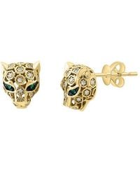 Effy Fine Jewelry - 14K 0.18 Ct. Tw. Diamond & Emerald Earrings - Lyst