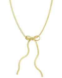 Italian Silver - 14K Plated Lariat Necklace - Lyst
