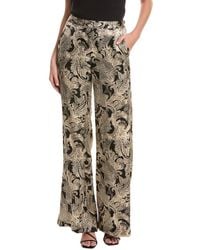 L'Agence - Pilar Wide Leg Silk Pant - Lyst
