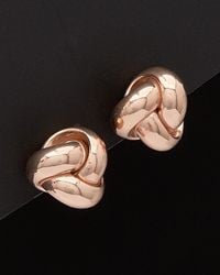 Italian Gold - 14k Italian Rose Gold Love Knot Studs - Lyst