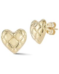 Ember Fine Jewelry - 14K Quilted Heart Studs - Lyst