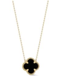 Ember Fine Jewelry - 14K Onyx Clover Necklace - Lyst