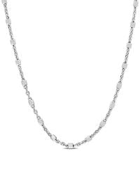 Italian Silver - Beaded Chain Necklace - Lyst